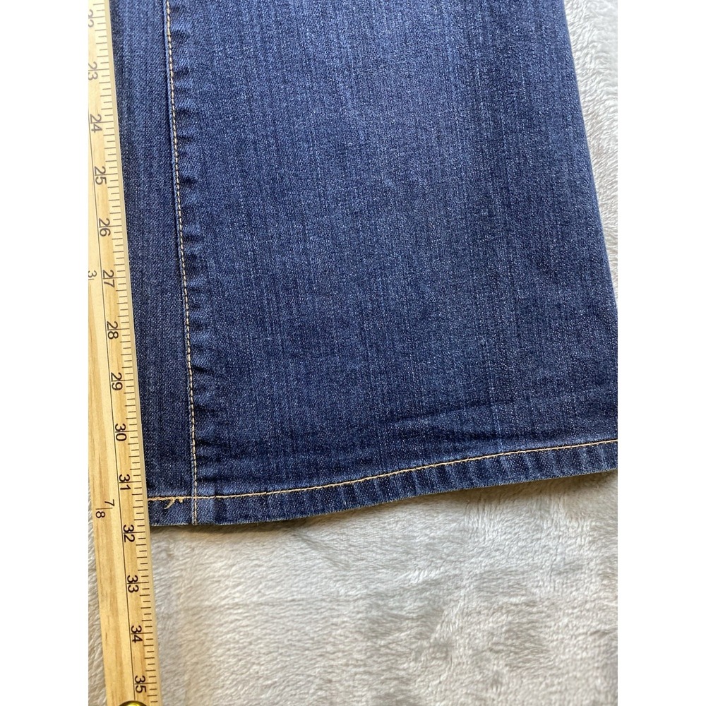 Ann Taylor LOFT Jeans Women's Flare Dark Size 4 Snap Flat Back pockets 30x32 - Picture 6 of 11